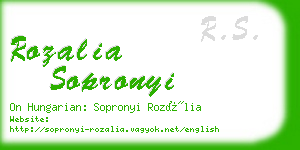 rozalia sopronyi business card